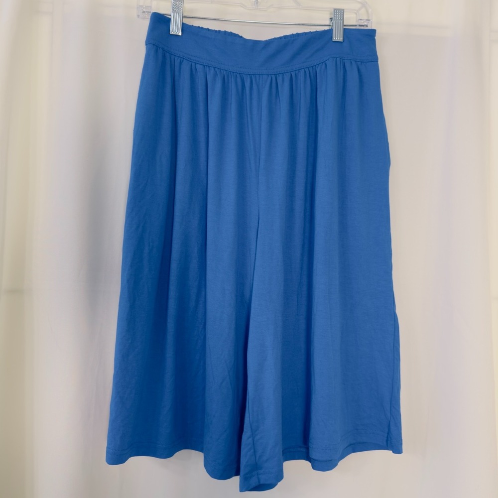 Celandine Blue Wide Leg Culotte Pants Size Small Flowy Modern Boho Viscose NWT